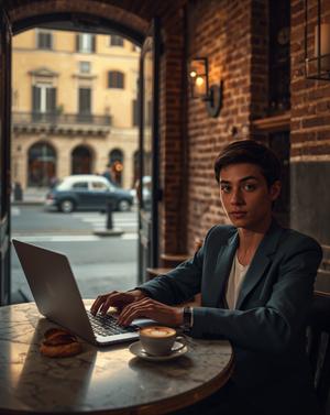 Charming café workspace in Florence